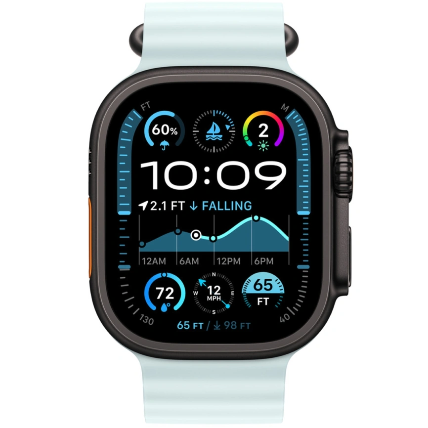 Смарт-часы Apple Watch Ultra 2 (2024) 49mm Black Titanium Case with Ice Blue Ocean Band