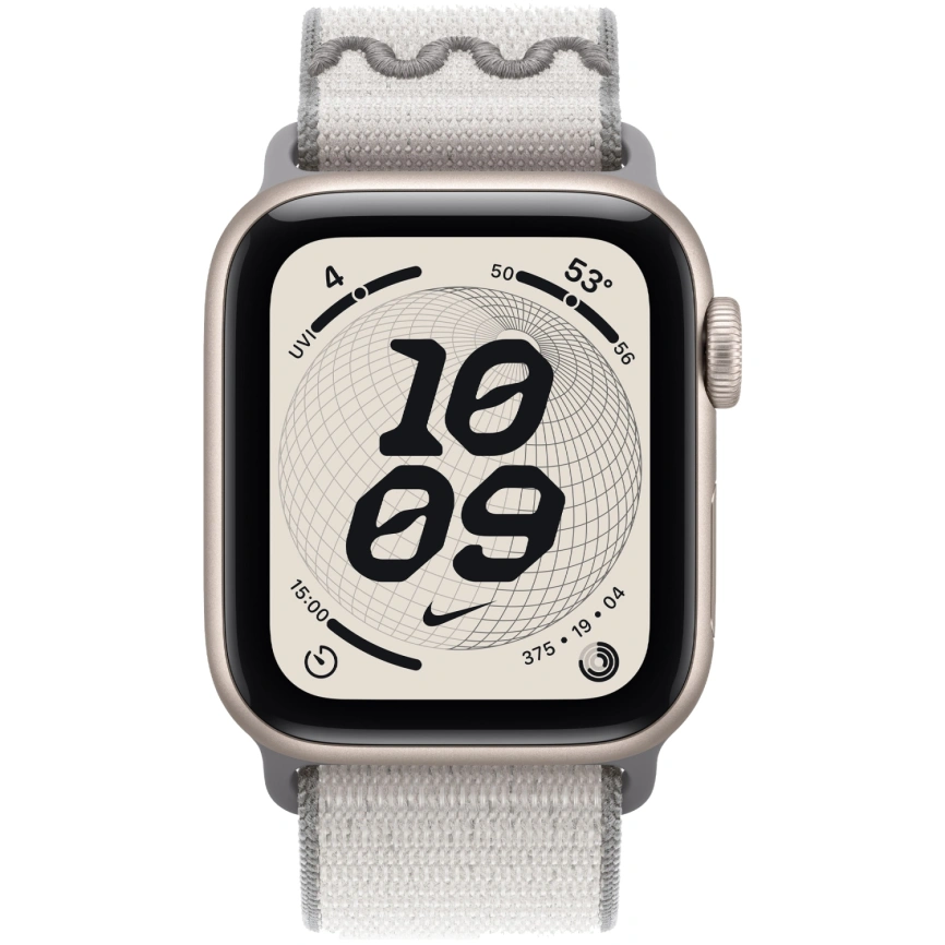 Смарт-часы Apple Watch SE (2025) 44mm Starlight Aluminum Case with Veiled Grey Nike Sport Loop