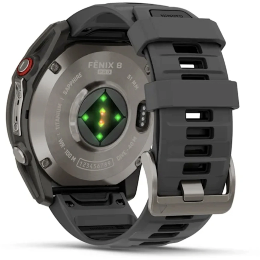 Смарт-часы Garmin Fenix 8 Pro 51mm Amoled Sapphire Lens Tinanium With Graphite/Black Silicone Band (010-03199-11)