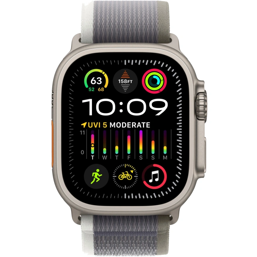 Смарт-часы Apple Watch Ultra 2 49mm Titanium Case with Green/Grey Trail Loop M/L