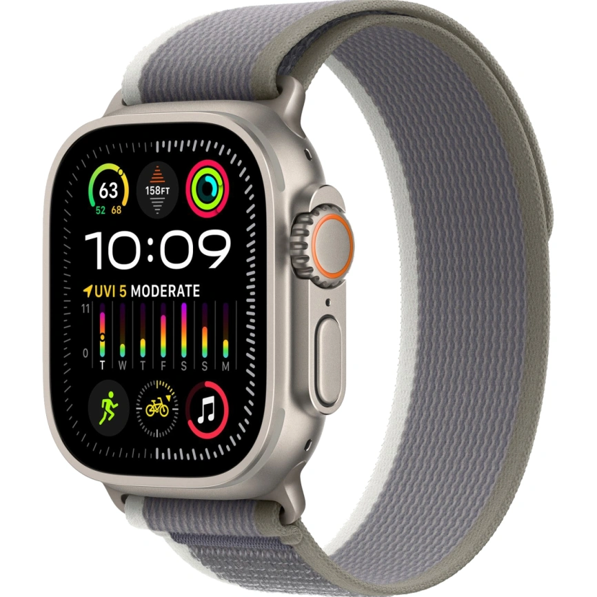 Смарт-часы Apple Watch Ultra 2 49mm Titanium Case with Green/Grey Trail Loop M/L