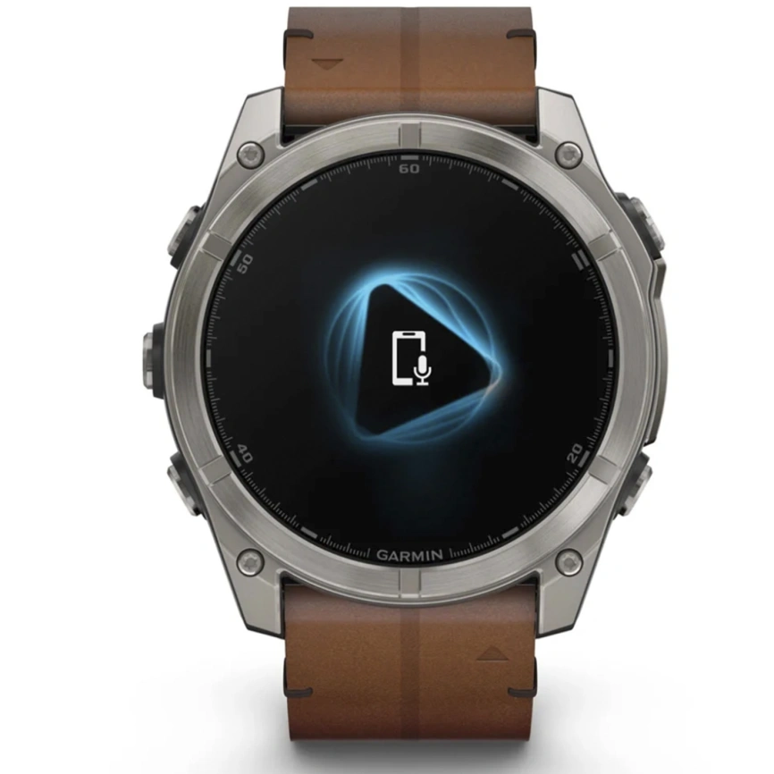 Смарт-часы Garmin Fenix 8 51mm Amoled Sapphire Bare Titanium Black with Chestnut Leather Band with Grapphite Silicone Band (010-02905-40)