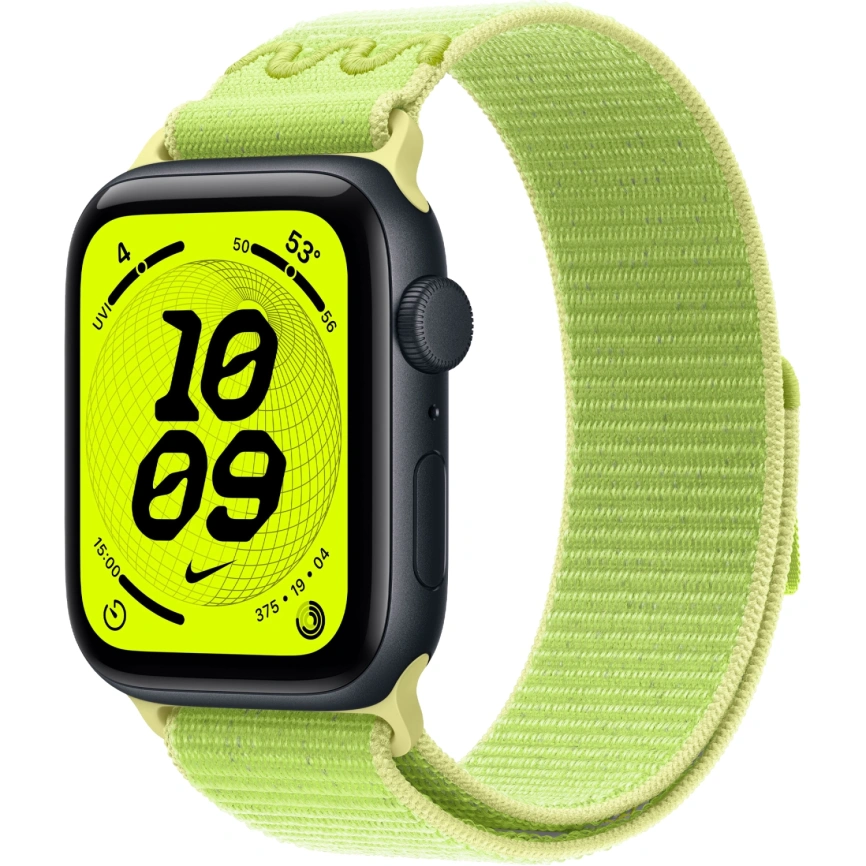Смарт-часы Apple Watch SE (2025) 44mm Midnight Aluminum Case with Volt Splash Nike Sport Loop