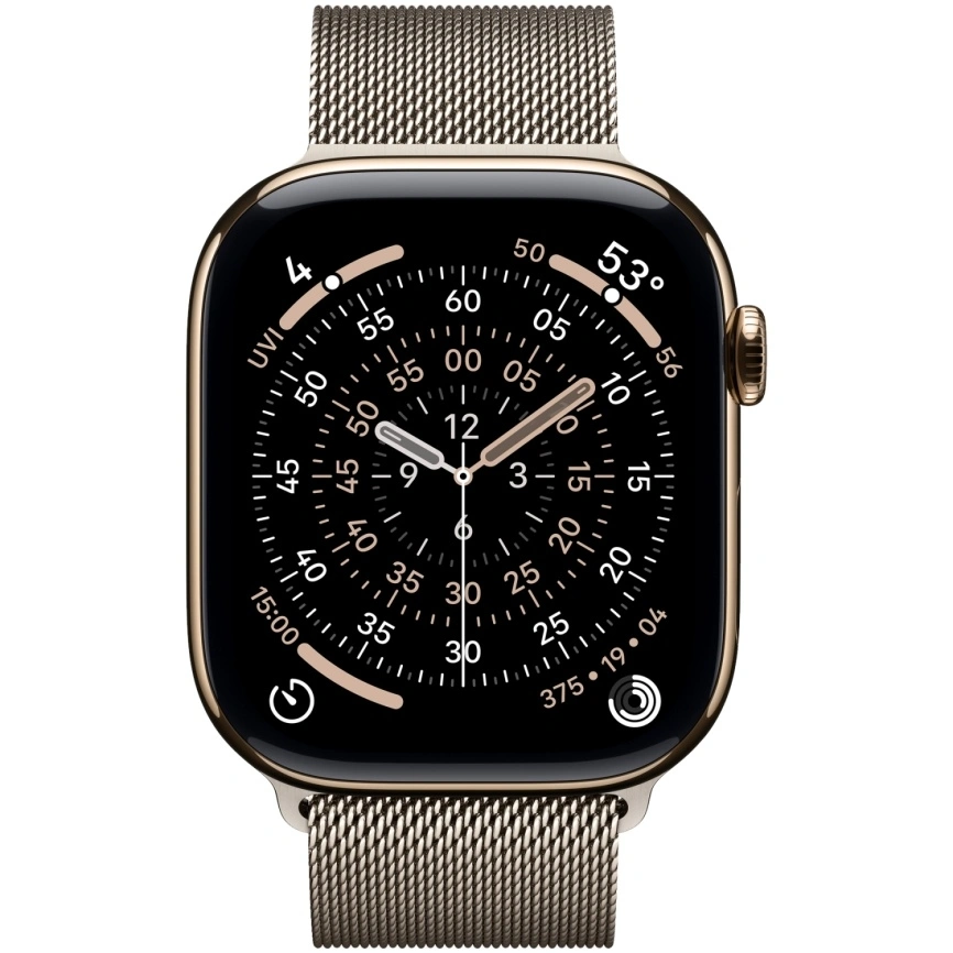 Смарт-часы Apple Watch Series 11 46mm Gold Titanium Case with Natural Milanese Loop M/L
