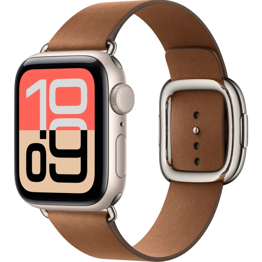 Смарт-часы Apple Watch SE (2025) 40mm Starlight Aluminum Case with Caramel Modern Buckle L