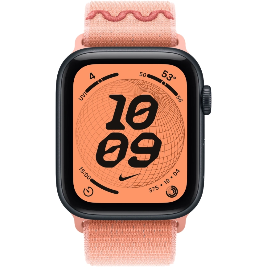 Смарт-часы Apple Watch SE (2025) 40mm Midnight Aluminum Case with Alpenglow Pink Nike Sport Loop