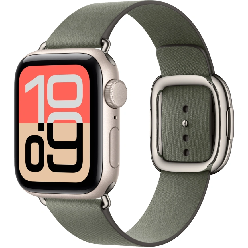 Смарт-часы Apple Watch SE (2025) 44mm Starlight Aluminum Case with Sage Gray Modern Buckle L