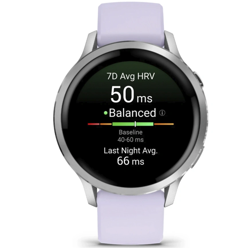 Смарт-часы Garmin Venu 4 41mm Silver Bezel With Periwinkle Silicone Band (010-03013-01)
