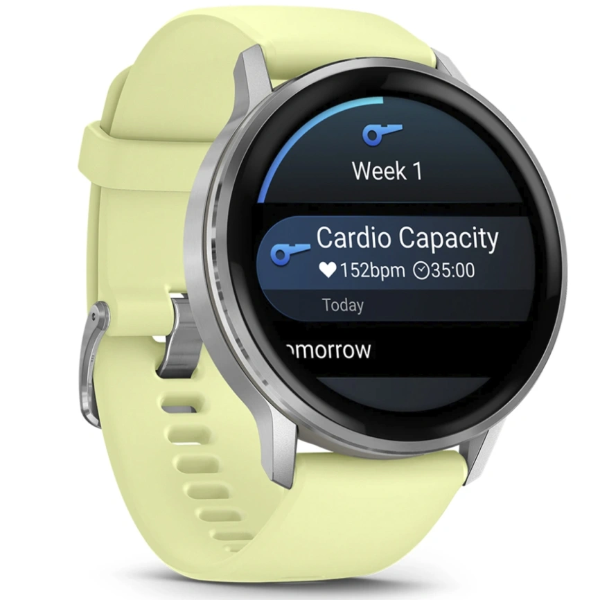 Смарт-часы Garmin Venu 4 45mm Silver Bezel With Citron Silicone Band (010-03014-02)