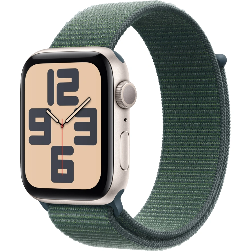 Смарт-часы Apple Watch SE (2024) 40mm Starlight Aluminium Case with Lake Green Sport Loop (MXEH3)