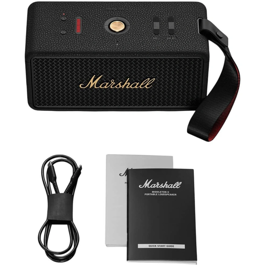 Портативная акустика Marshall Middleton II Black and Brass