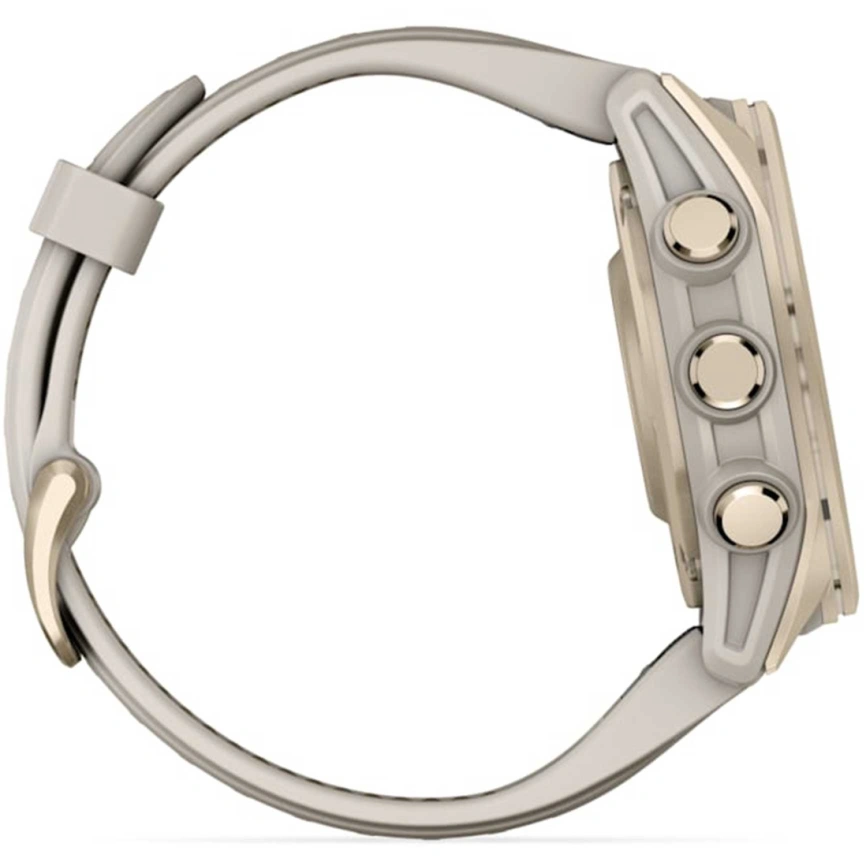 Смарт-часы Garmin Fenix 8 43mm Amoled Sapphire (010-02903-11) Soft Gold with Fog Gray/Dark Sandstone Silicone Band