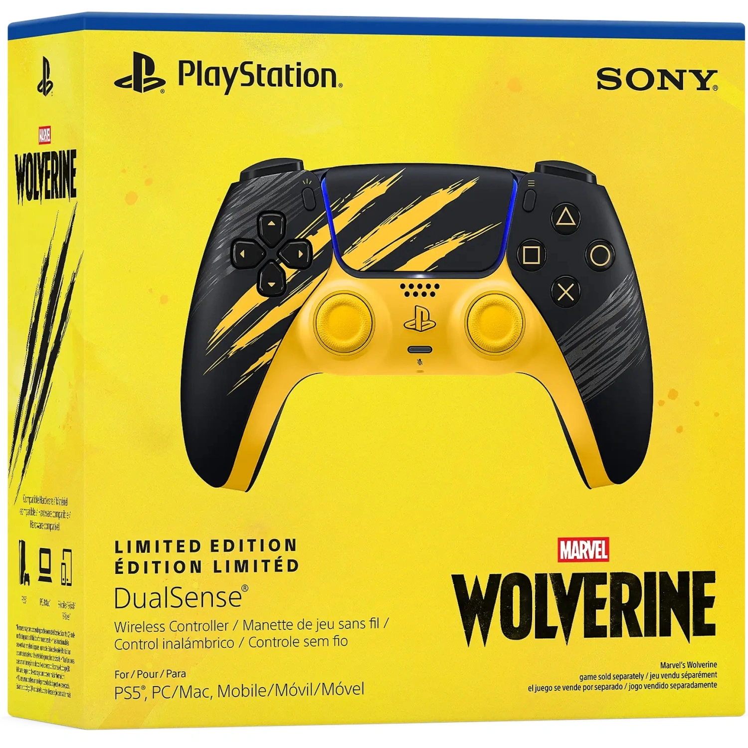 Джойстик беспроводной Sony DualSense для PS5 Marvel's Wolverine Yellow Limited Edition