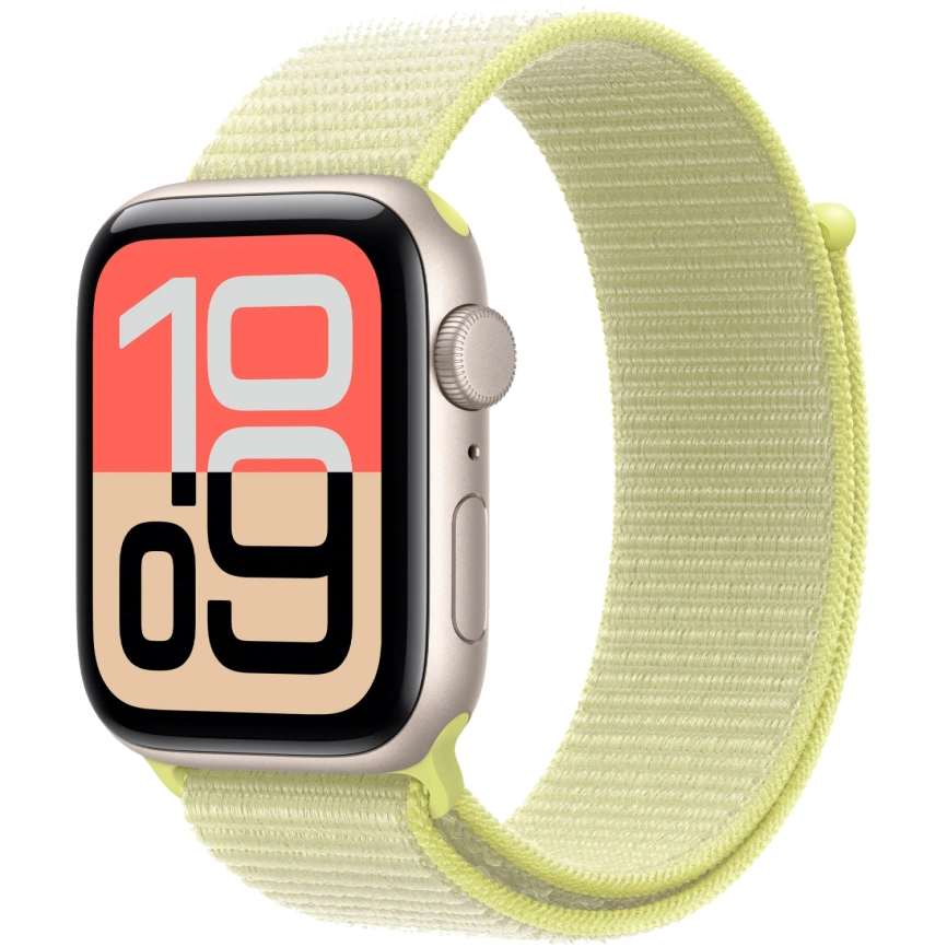 Смарт-часы Apple Watch SE (2025) 44mm Starlight Aluminum Case with Neon Yellow Sport Loop