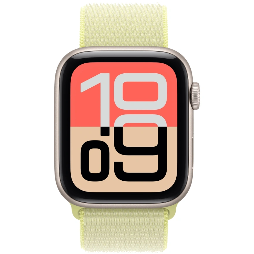 Смарт-часы Apple Watch SE (2025) 44mm Starlight Aluminum Case with Neon Yellow Sport Loop