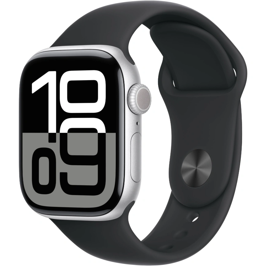 Смарт-часы Apple Watch Series 10 42mm Silver Aluminum Case with Black Sport Band M/L