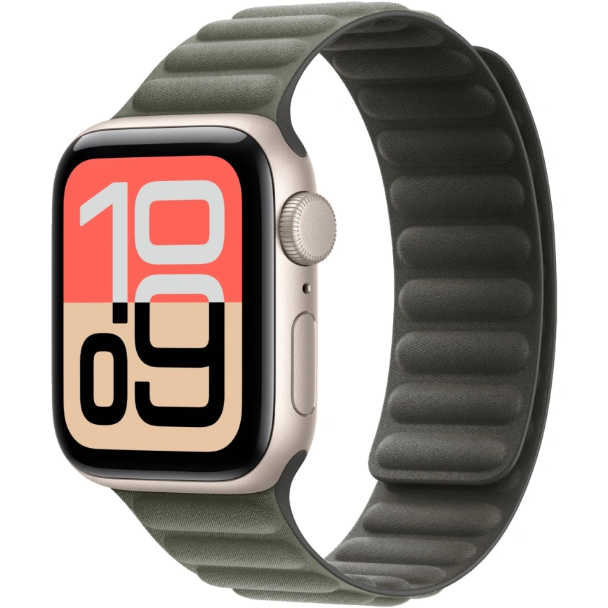 Смарт-часы Apple Watch SE (2025) 44mm Starlight Aluminum Case with Sage Gray Magnetic Link S/M