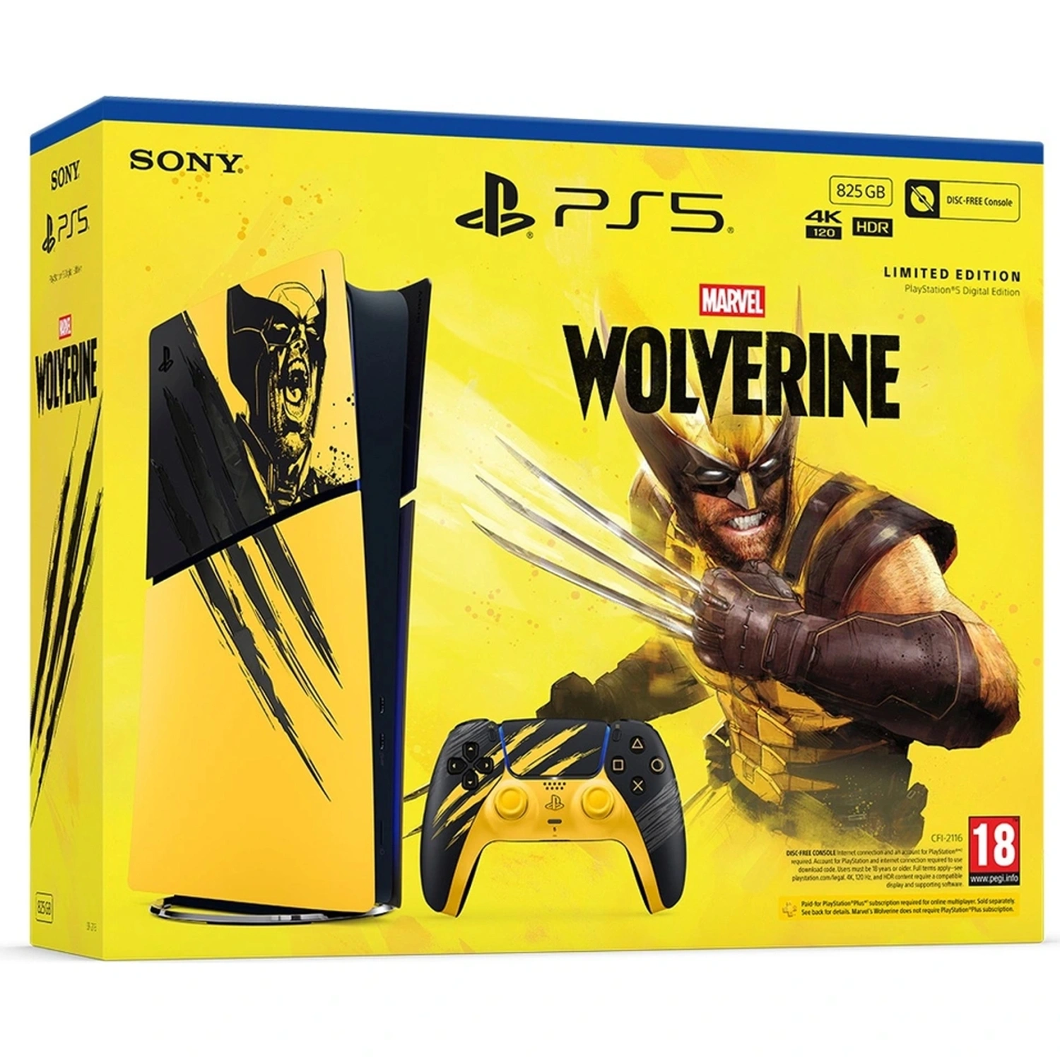 Игровая приставка Sony PlayStation 5 Slim 1TB Marvel's Wolverine Battle Yellow Limited Edition